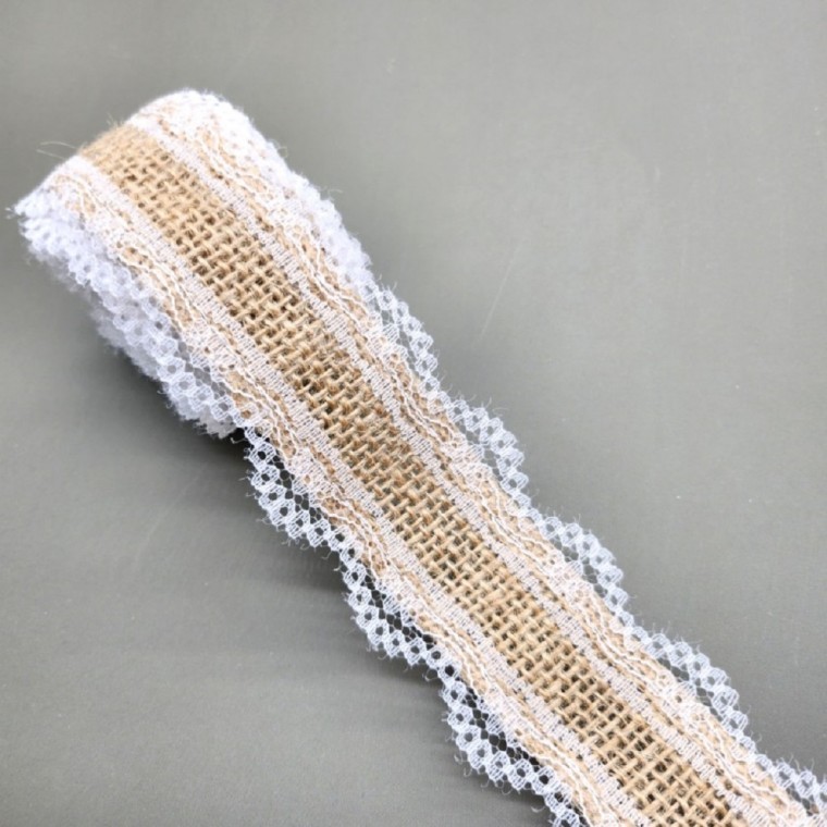 레이스 마끈 2.5cm D타입 황마 리본 - 상품 이미지