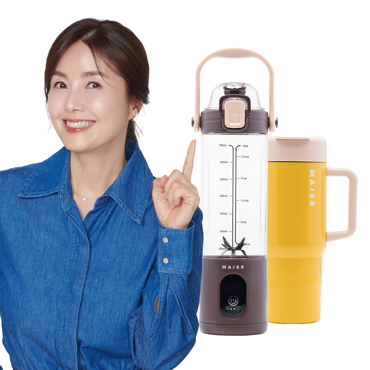 [마이어] 무선 포터블 텀블렌더(+스텐 텀블러+전용파우치 추가증정) BL250MR / MAIER 신애라 미니 휴대용 소형 텀블러 믹서기 - 상세 이미지 2