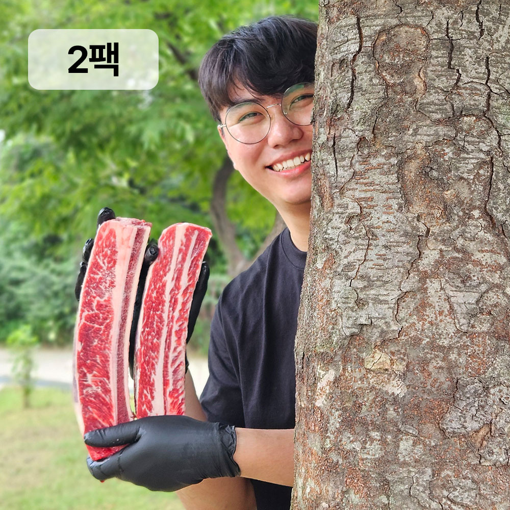 우대갈비 꽃갈비 소고기 캠핑고기 롱컷팅 2kg, 1개
