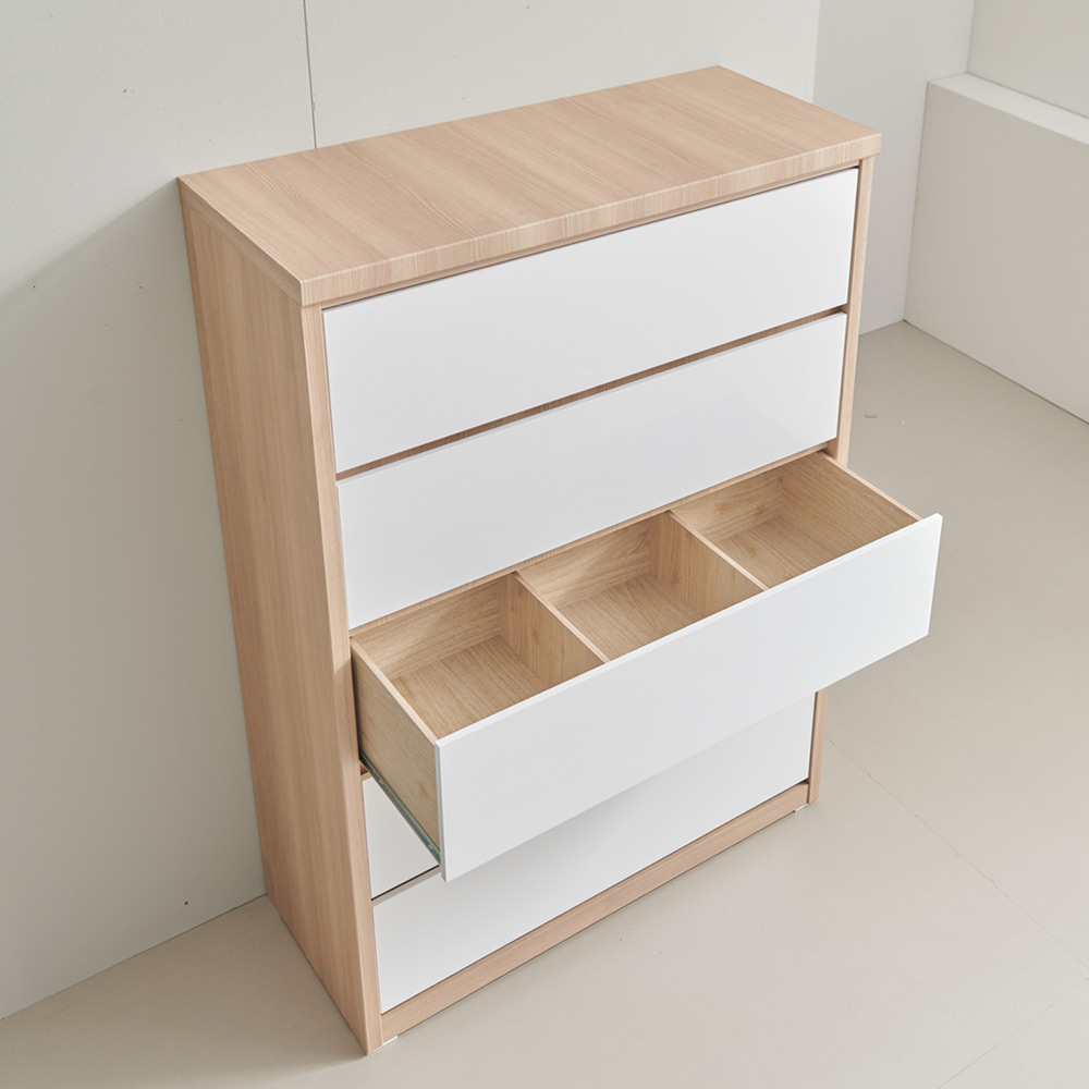 일린 옷서랍장 광폭 칸막이 드레스룸 수납장 1000x500x1408mm, 5단, 네추럴 - 상세 이미지 3