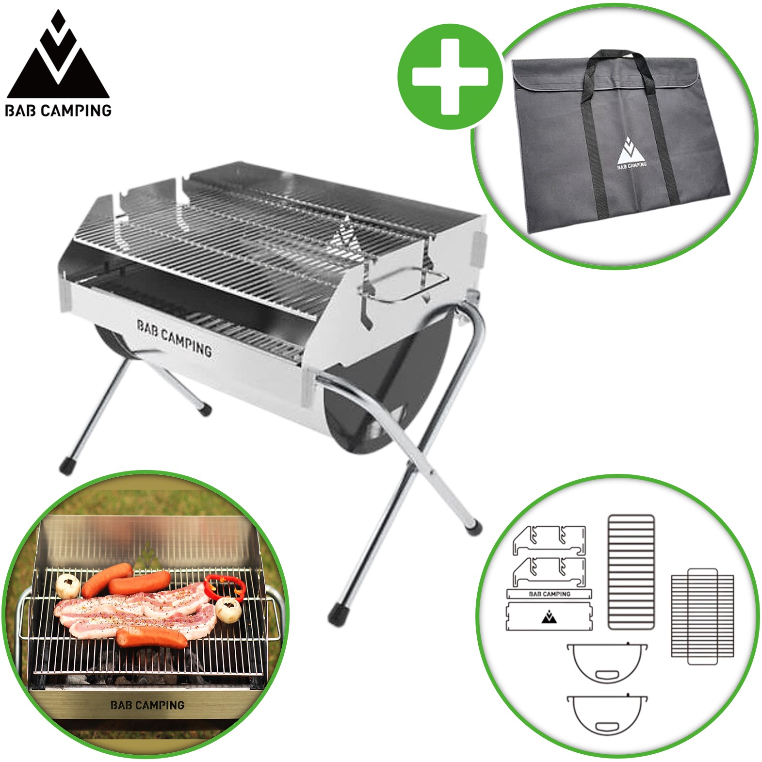 밥캠핑 밥그릴 가방 화로 미니 불멍 화로대 바베큐 접이식