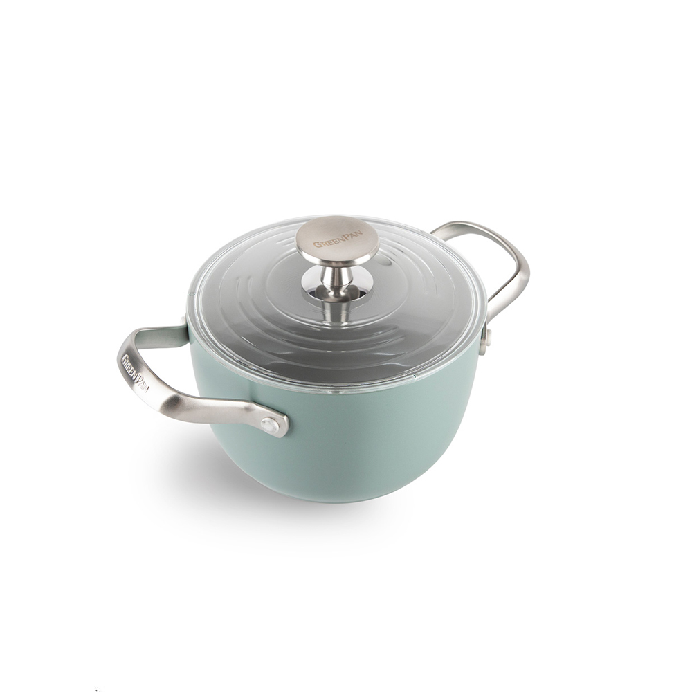 그린팬 파도바 세라믹 논스틱 코팅 인덕션 실버 멀티쿠커 솥밥 주물냄비 1.8L, 스모키 스카이