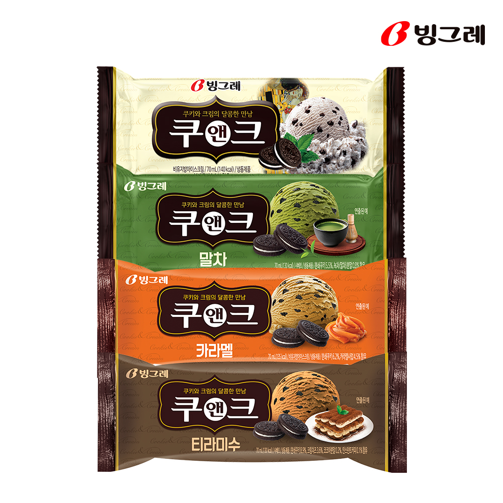 빙그레 쿠앤크바 70ml 총 20개입 외 4종 택2 아이스크림 - 상세 이미지 2