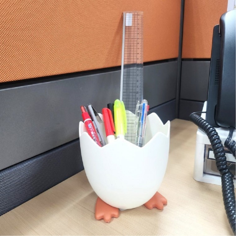 달걀모양 펜홀더 정리함 볼펜꽂이 필기구트레이 - 메인 이미지