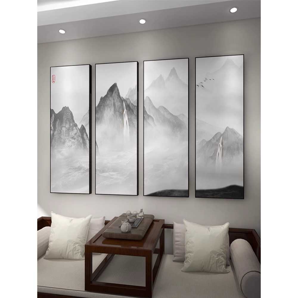 산수화 인테리어 액자 거실 벽 장식 수묵화 예술 그림 A (70x210) - 상세 이미지 2