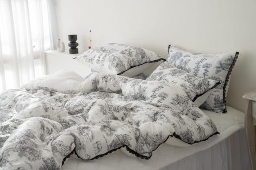 송화침장 몽슈 모달 뜨왈패턴 고급스러운 프랑스 풍경 먼지없는 알러지케어 모달100 침구