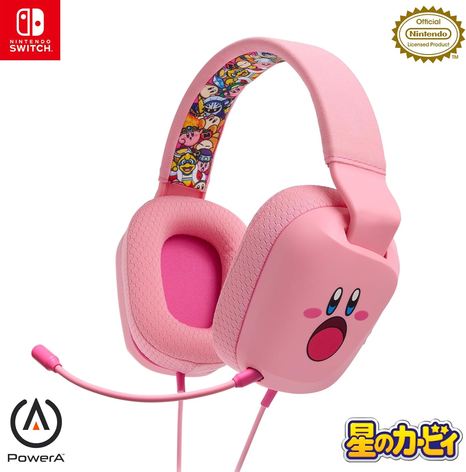 별의 커비 헤드셋 유선 닌텐도 라이센스 헤드폰 for Nintendo Switch