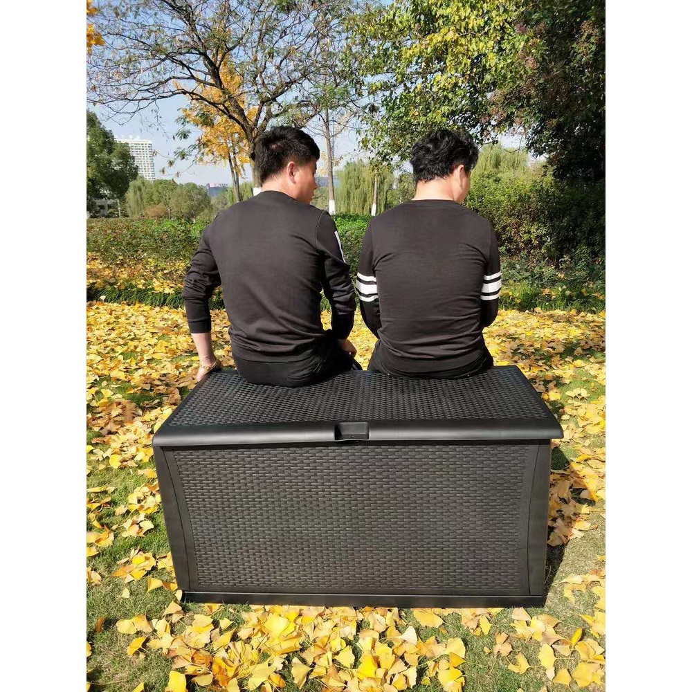 야외 수납박스 방수 정리함 플라스틱 다용도 보관함 검정 2(112x48x54cm) 이미지 6