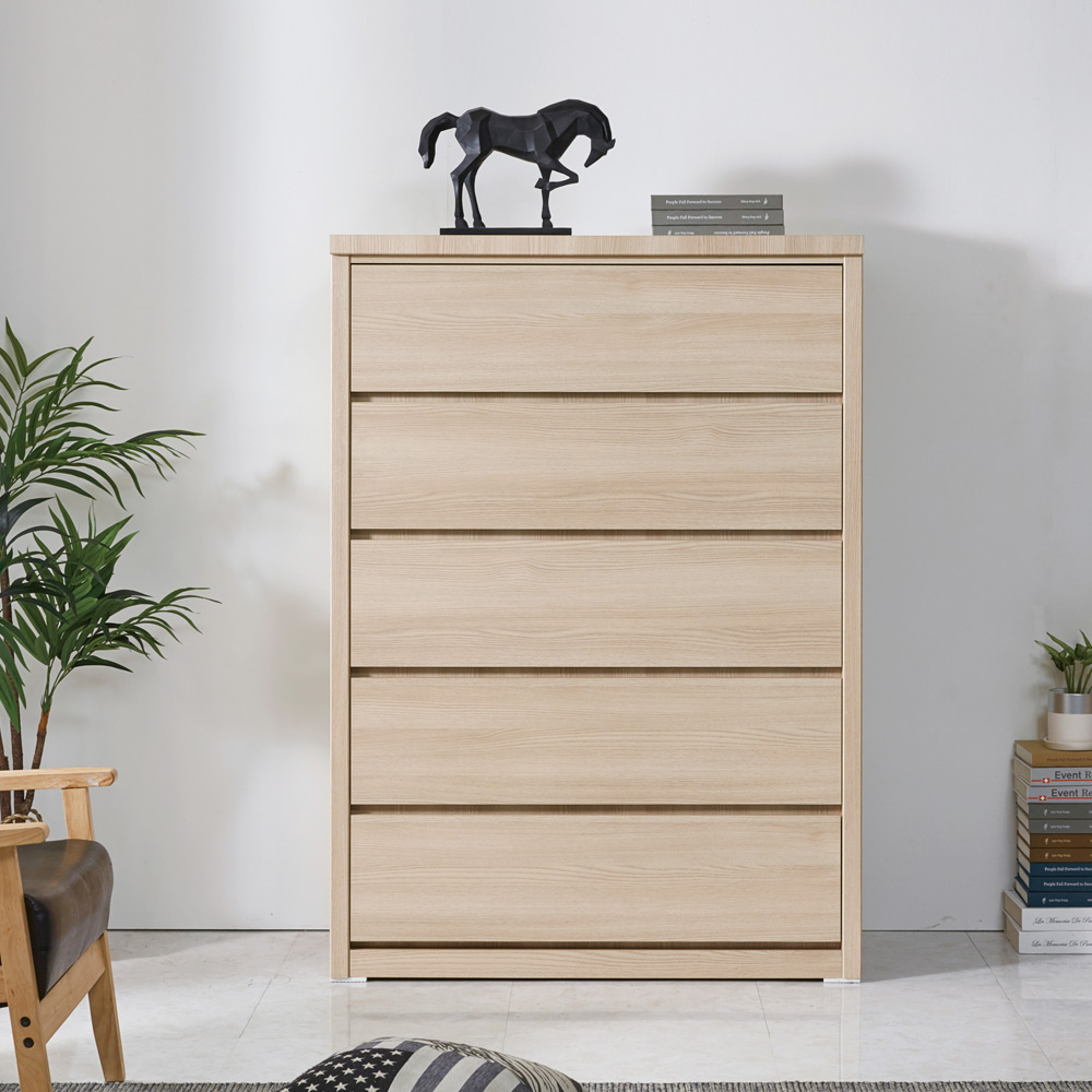 일린 옷서랍장 광폭 칸막이 드레스룸 수납장 1000x500x1408mm, 5단, 네추럴 - 상품 이미지
