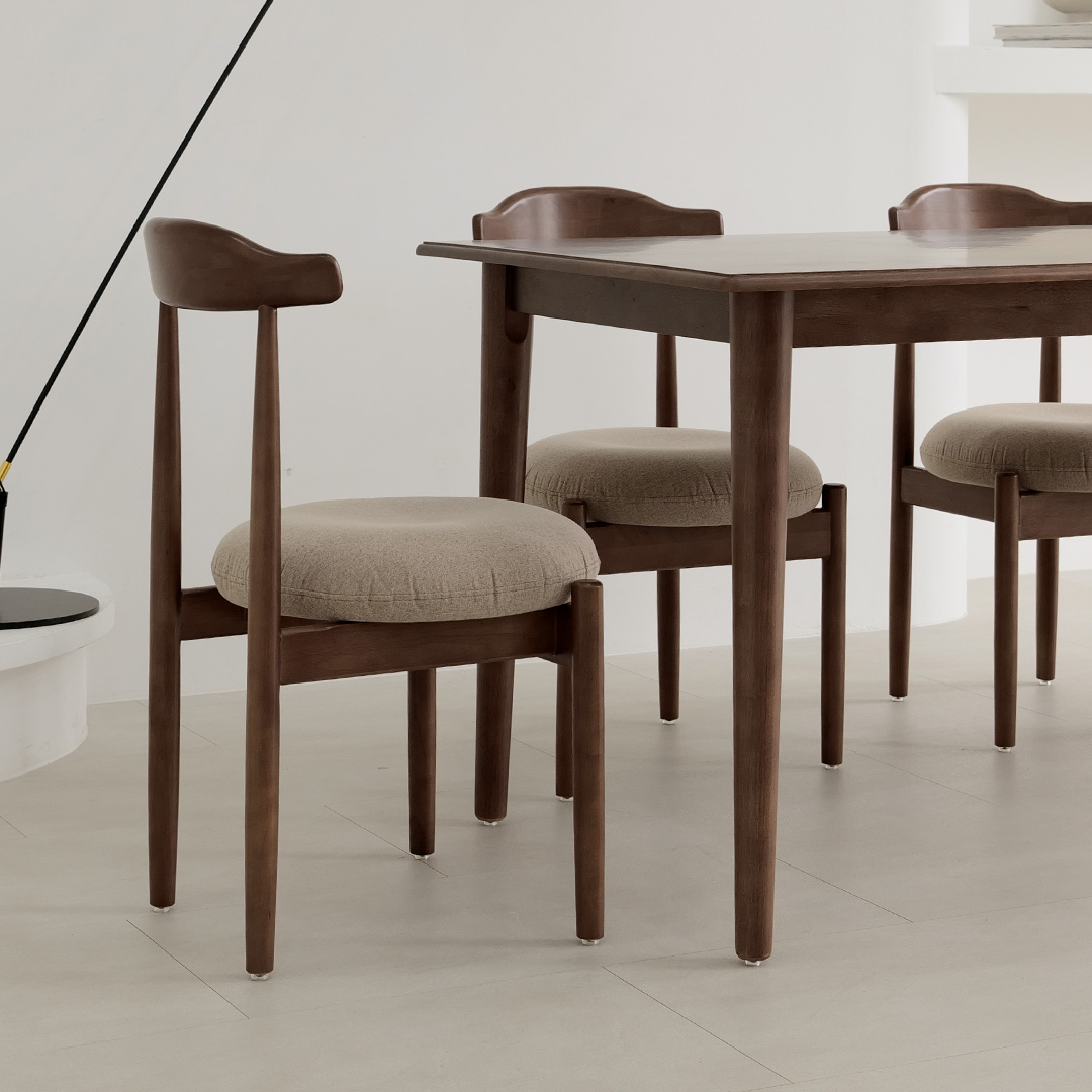 자야캠핑 포르보 1926 월넛 원목 인테리어 카페 식탁 쿠션 의자