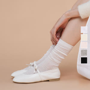 얇은 면 시스루 골지 긴목 롱 루즈핏 무압박 스타킹 양말 솔직 후기 | 실사용자 리뷰 분석 - 상품 이미지 1