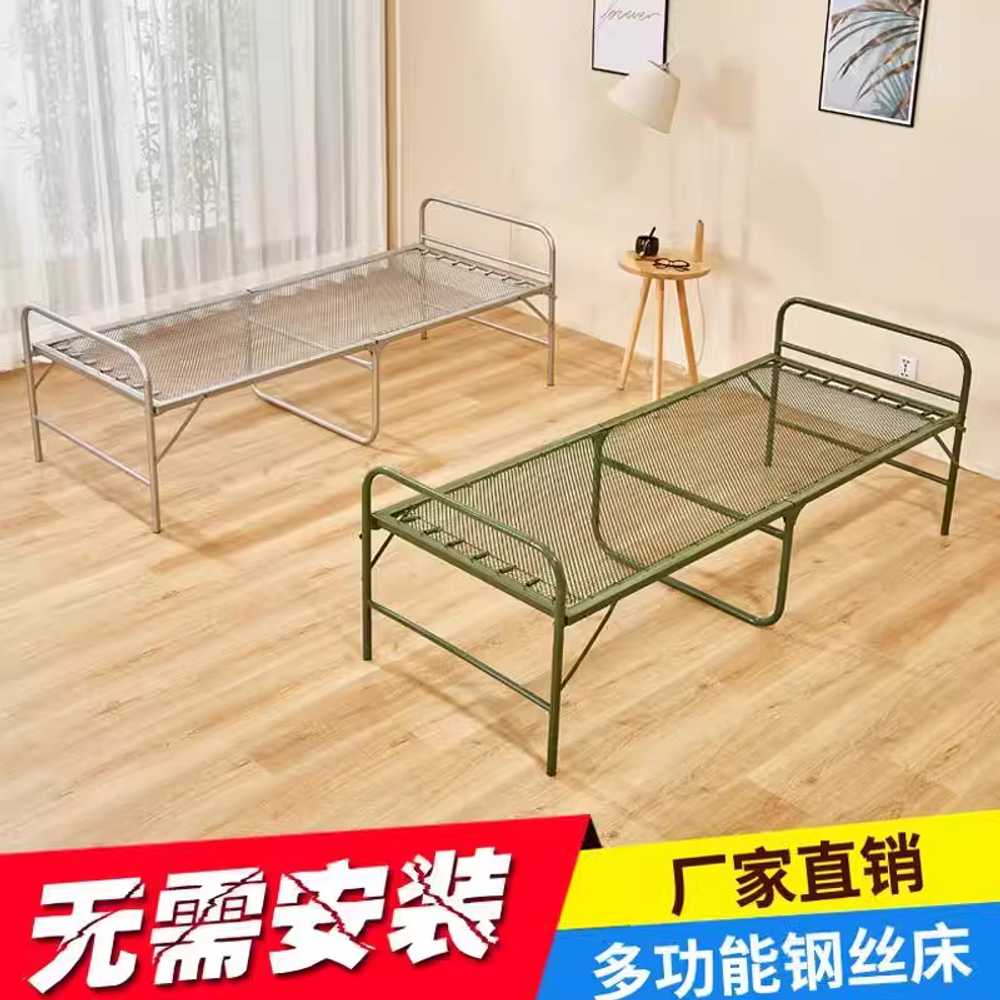 철제 침대프레임 매트리스받침대 심플 철재 원룸 싱글 실버 80cm - 상세 이미지 2