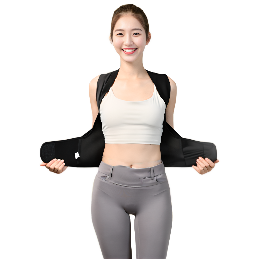 자세교정밴드 라운드숄더 굽은 말린 등 어깨 교정기 허리 바른자세 체형 교정 밴드 벨트