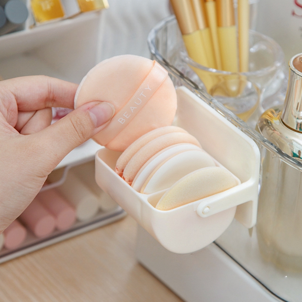 벽 부착 화장 퍼프 메이크업 쿠션 보관함 받침대 화장실 욕실 화장대 거치대 - 상품 이미지