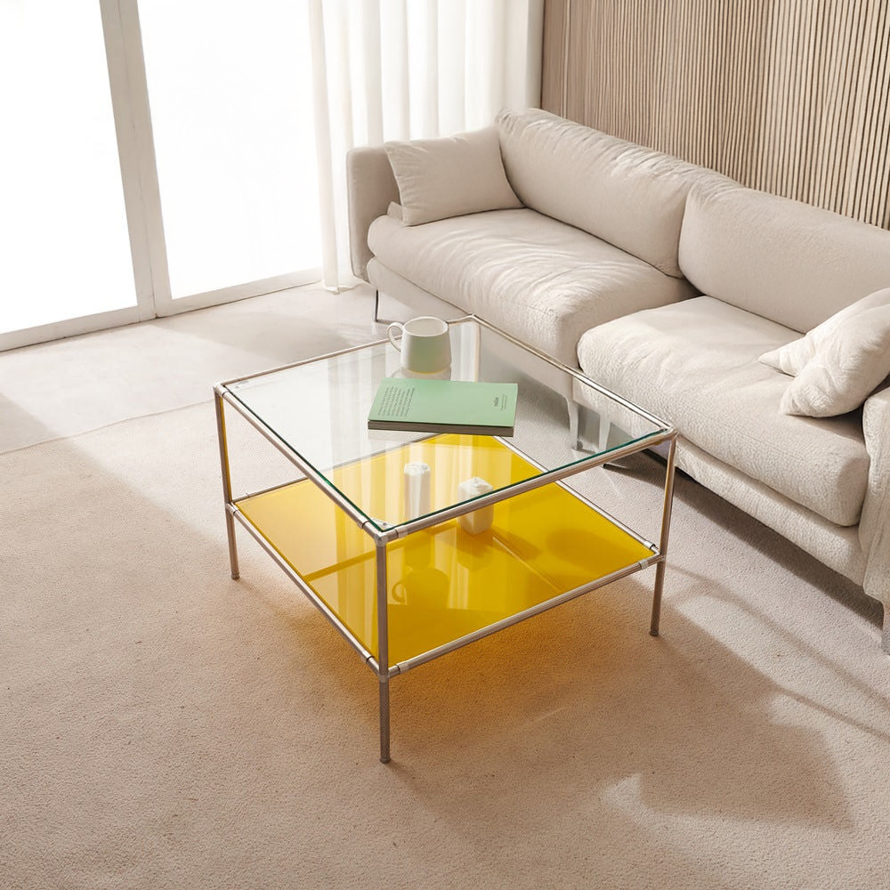 마레스 높은 유리 소파 테이블 미드센츄리 모듈 쇼파 낮은 테이블