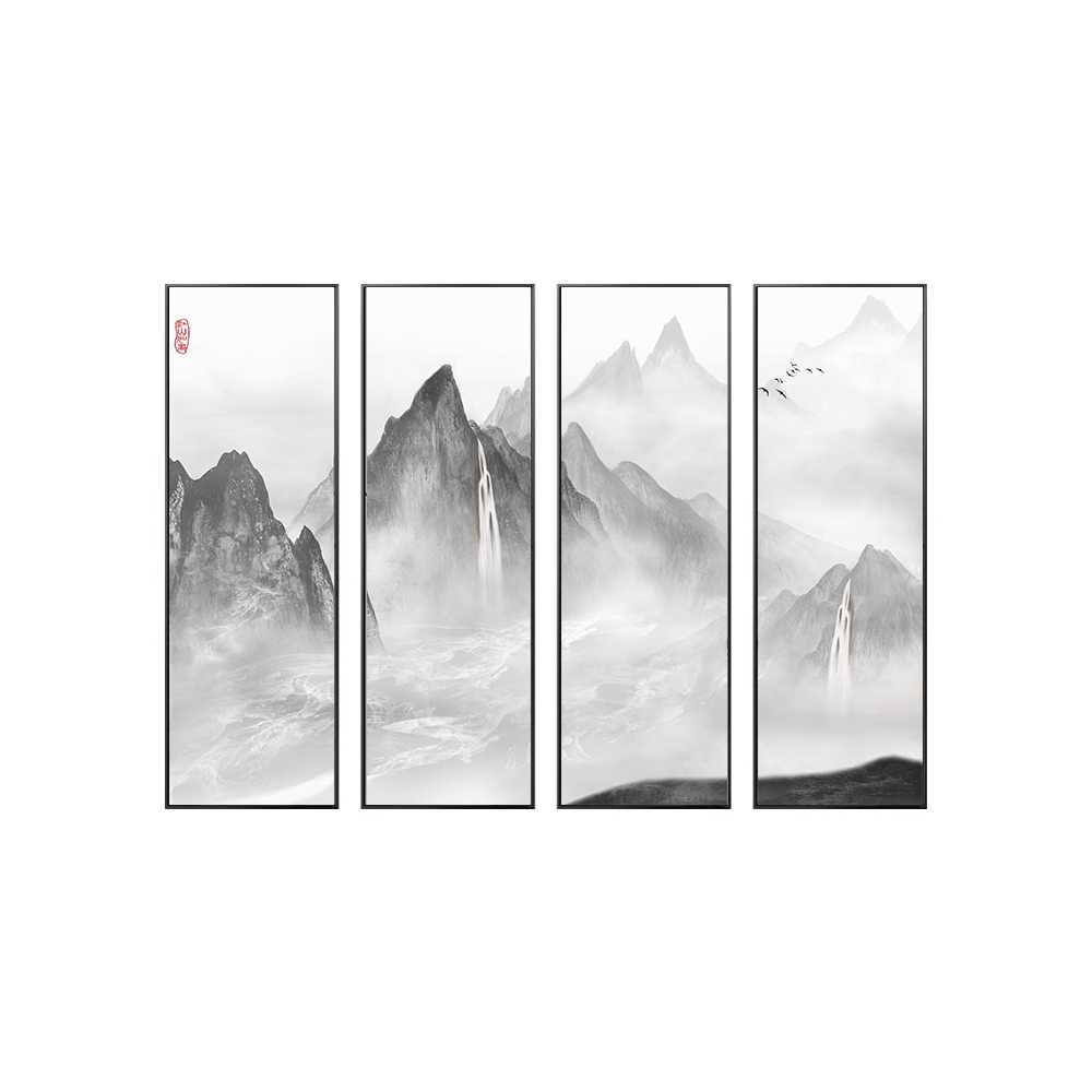 산수화 인테리어 액자 거실 벽 장식 수묵화 예술 그림 A (70x210) - 상세 이미지 5
