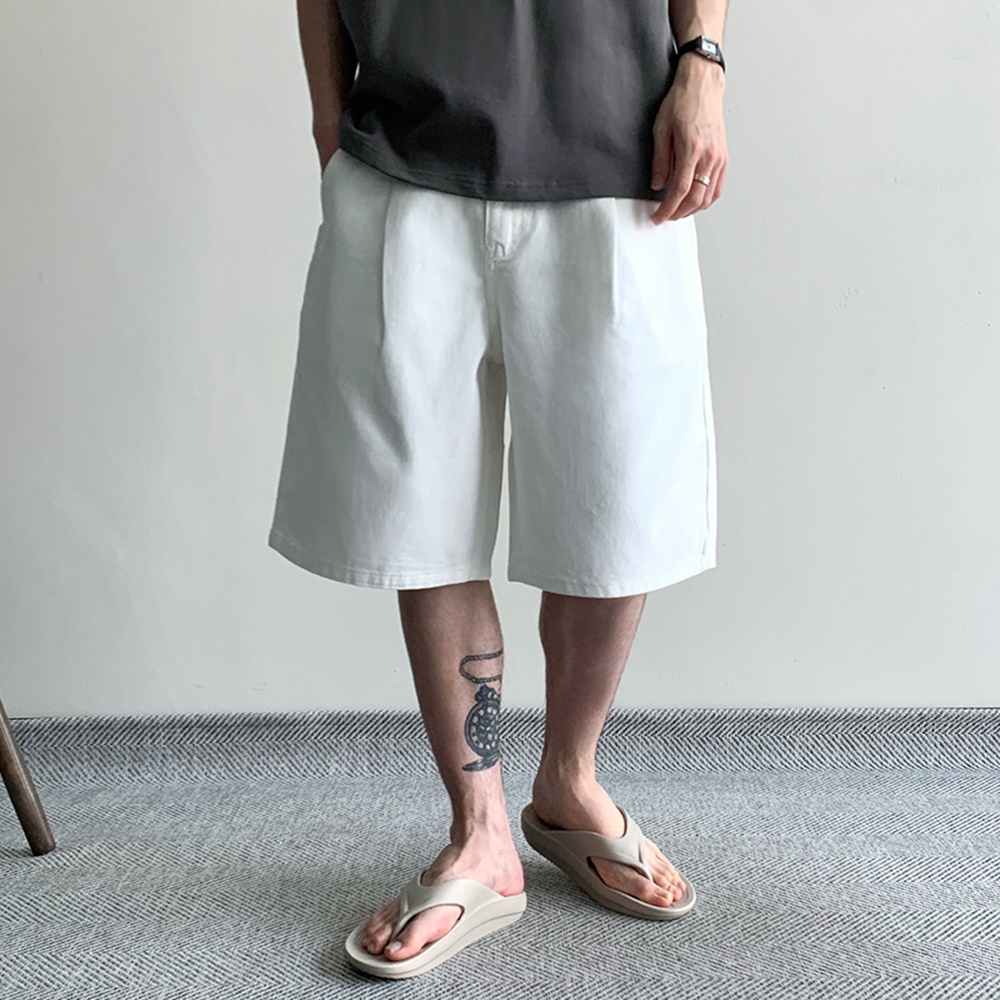 1+1 남자청반바지 남자화이트진 남성여름청바지 버뮤다청반바지 - 상세 이미지 2