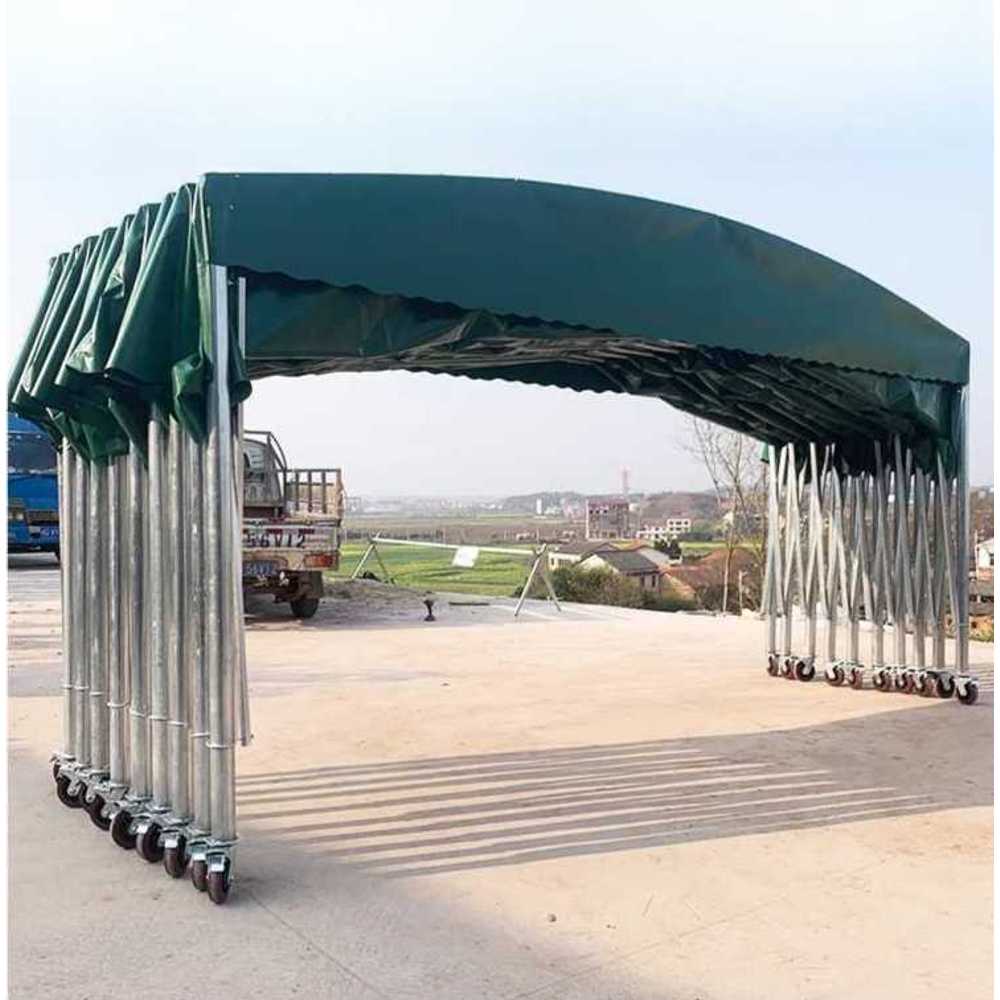 대형 이동식 자바라 천막 접이식 철제 프레임 방수 3x3x2.5m 그린 - 상품 이미지