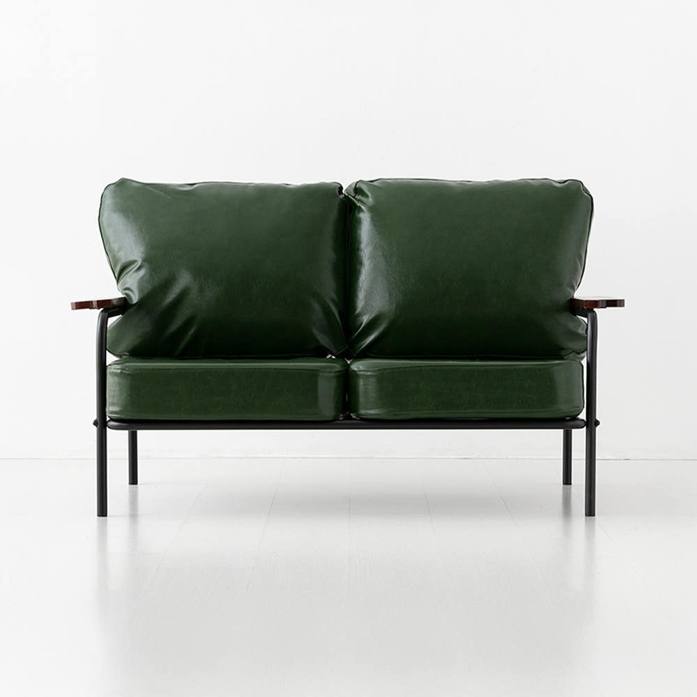 DELU 2인소파 1665 스툴미포함, 다크그린 3944.4895, 2인용