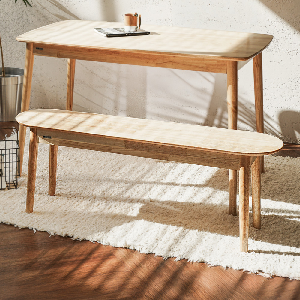 동서가구 로든 고무나무 원목 벤치 의자 DF926720