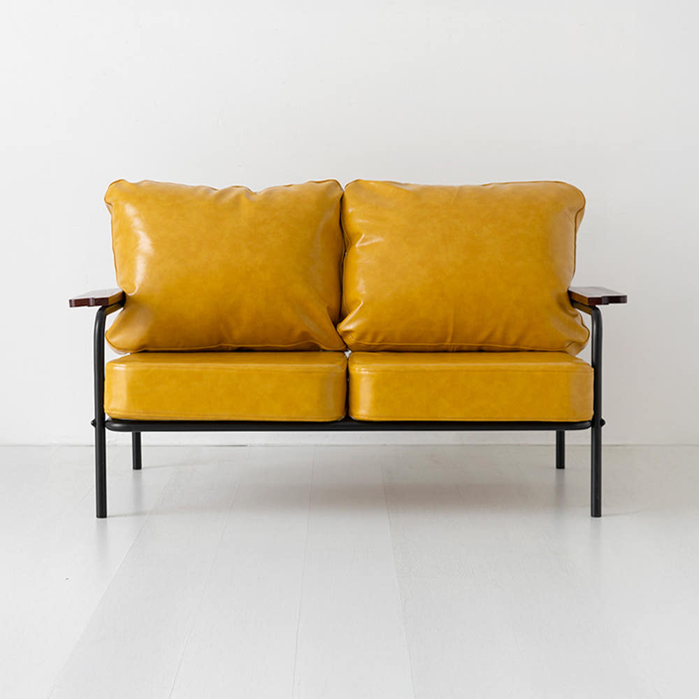 DELU 2인소파 1665 스툴미포함, 옐로우 7303.7501, 2인용