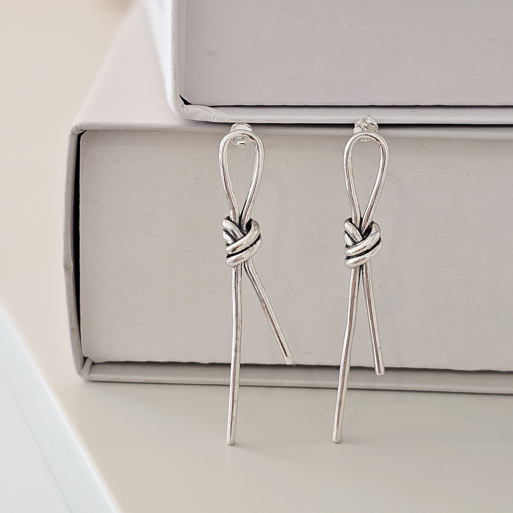 노트 실버귀걸이 Knot ring 이미지 7