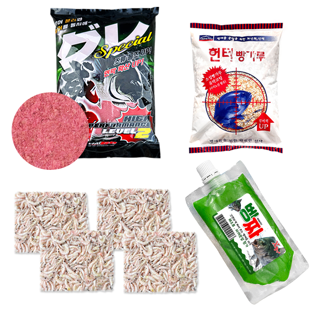 긴꼬리 벵에돔 밑밥 미끼 세트 위력파우더+특A급 크릴+빵가루+벵짜경단 집어제