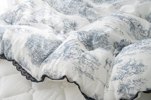 송화침장 몽슈 모달 뜨왈패턴 고급스러운 프랑스 풍경 먼지없는 알러지케어 모달100 침구