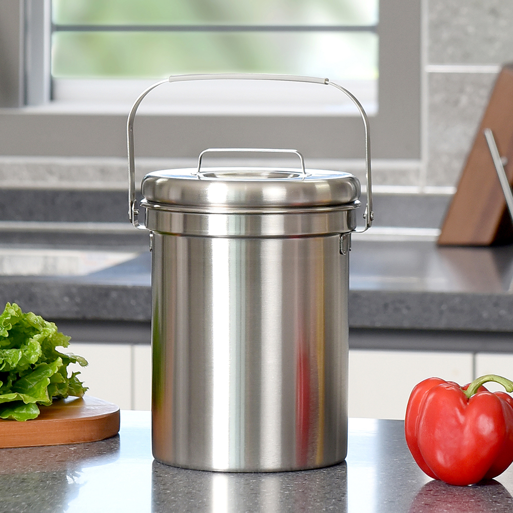 스텐 진공 음식물 쓰레기통 3L