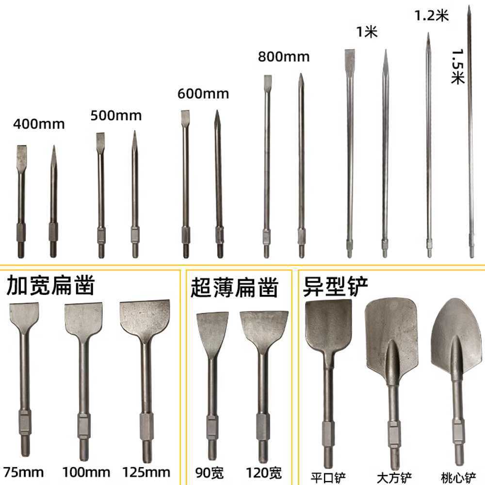 전동전동 삽 탬핑 플레이트 헤드 땅다지기 부착기 대형 전기 해머 30x400 뾰족 - 상세 이미지 3