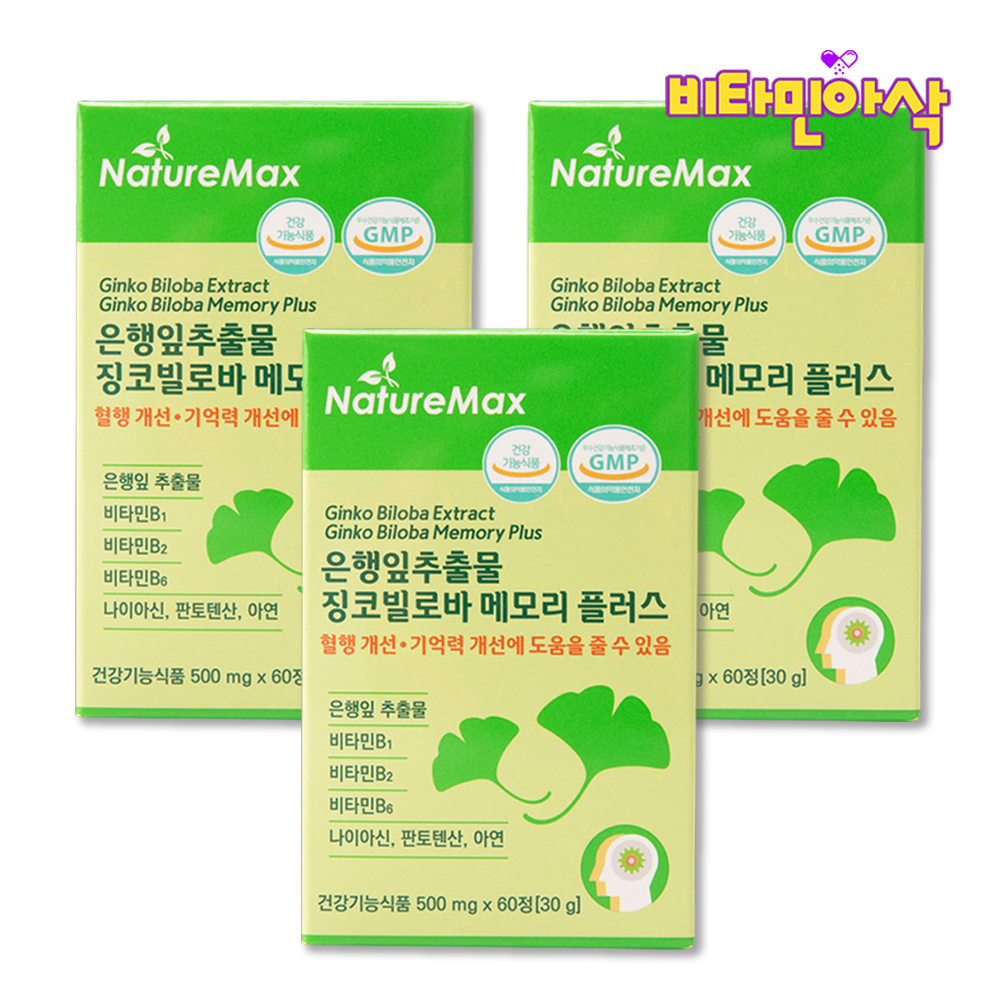 징코 은행잎추출물 징코빌리프 기억력 개선 혈행 케어 은행잎추출물 60정, 3개 - 상품 이미지