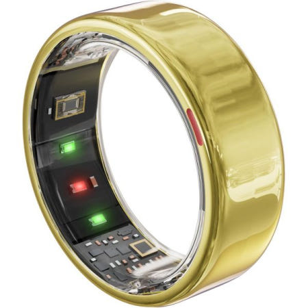 [해외]스마트 링 - 수면/스트레스/시간 추적기 사이즈 우선, 키트 포함 배터리 수명 최대 5-7일 증가 무선 충전 케이스 사용 APP 구독 없음 iOS/안드로이드 호환(골드, 1