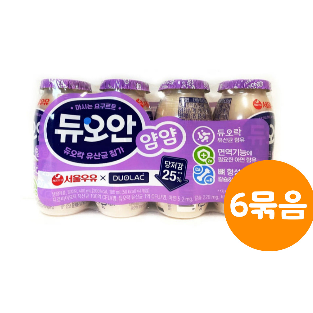 서울우유 듀오안 얌얌 100mL 24개 프리미엄 요구르트 - 메인 이미지