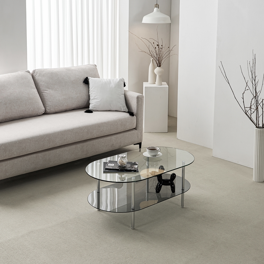 클라르 높은 소파 쇼파 좌식 테이블 낮은 유리 모듈 1000