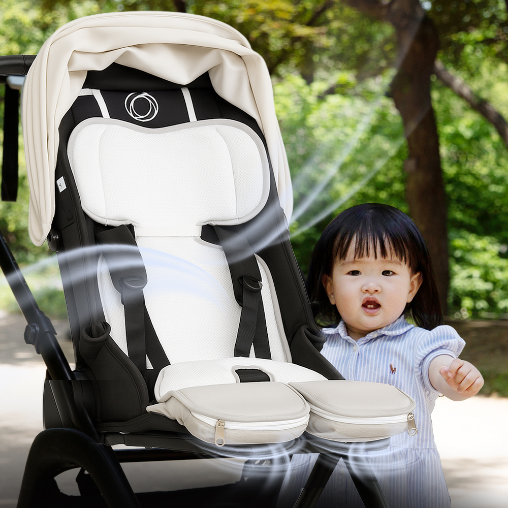 보아르 아가윈디 유모차 통풍 쿨 시트 2세대 듀얼팬 신생아 아기 쿨링 쿨매트 라이너