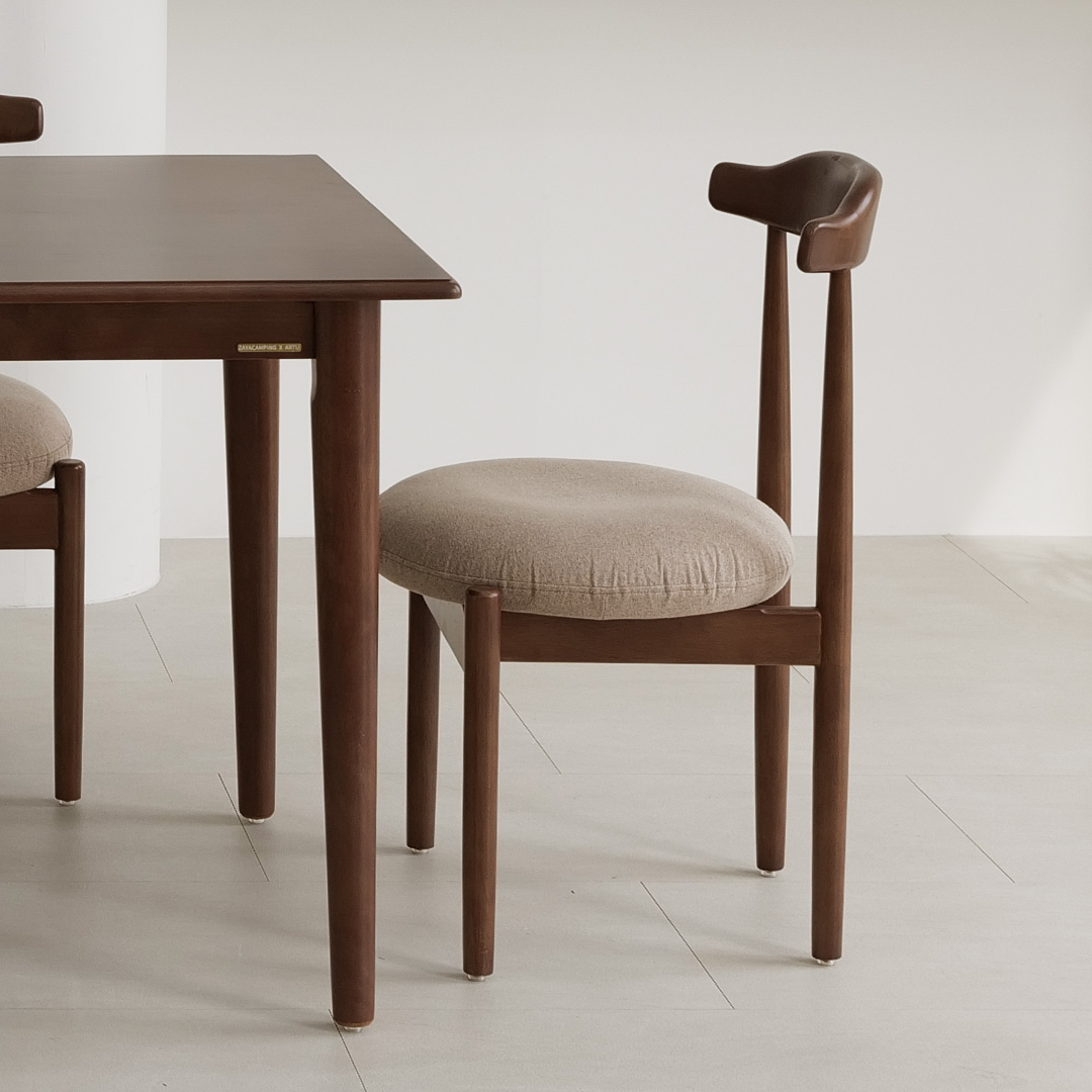 자야캠핑 포르보 1926 월넛 원목 인테리어 카페 식탁 쿠션 의자