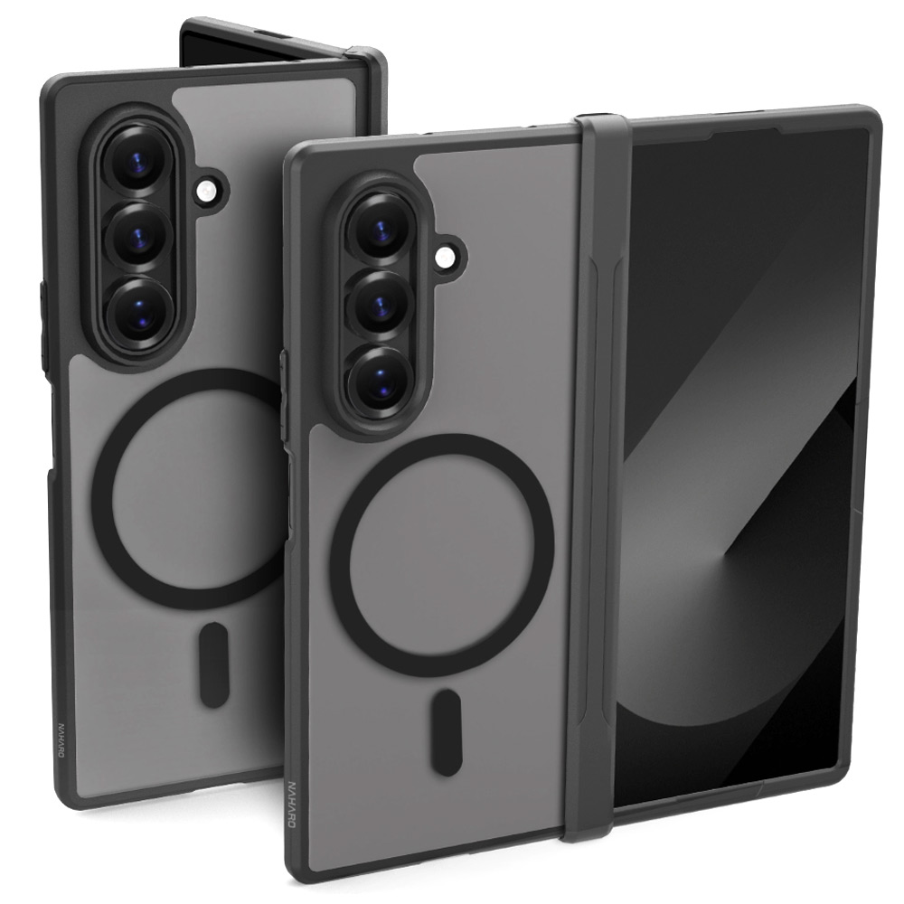 나하로 힌지보호 맥세이프 아머 하이브리드 케이스 블랙, 갤럭시Z 폴드7