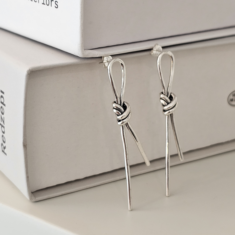 노트 실버귀걸이 Knot ring 이미지 6