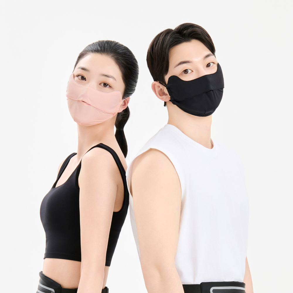 UV쉴드 여름 마스크 자외선차단 골프 테니스 등산 쿨 코뚫린 숨쉬기편한마스크 귀걸이형 - 상세 이미지 3