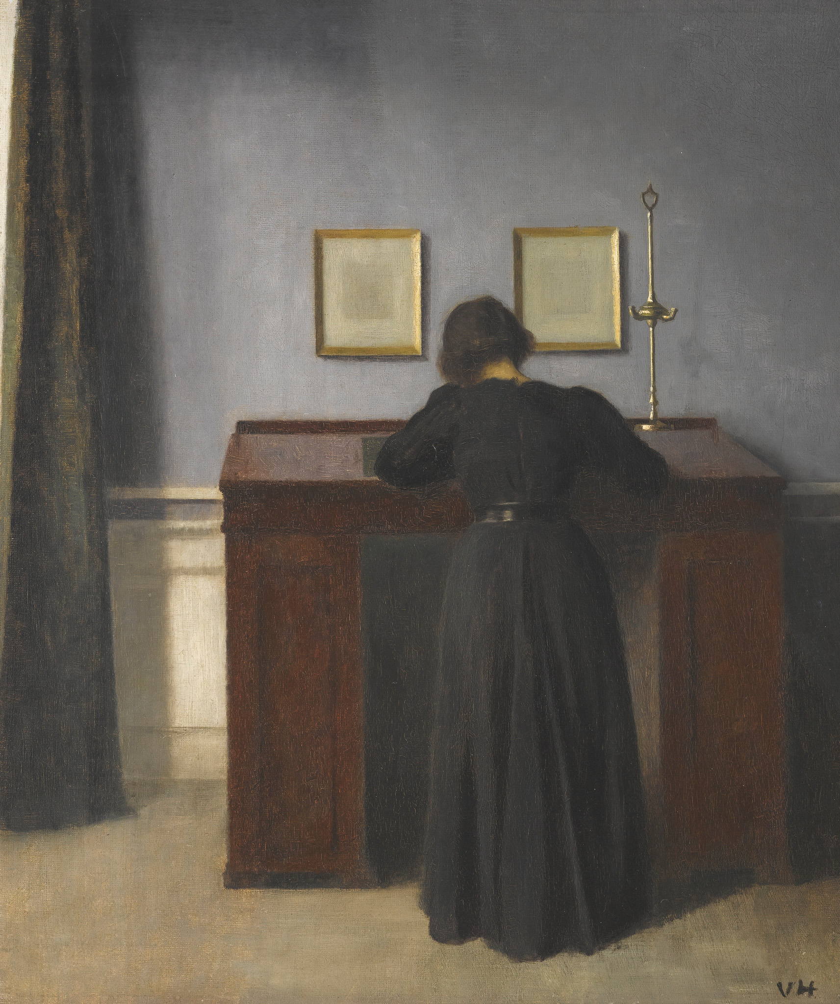 Ida Standing At A Desk 원본비율 아트포스터 함메르쇼이 - 상품 이미지