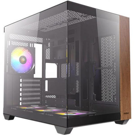 [해외]Antec CX800 우드 ARGB 미드 타워 강화 유리 블랙 PC 게이밍 케이스