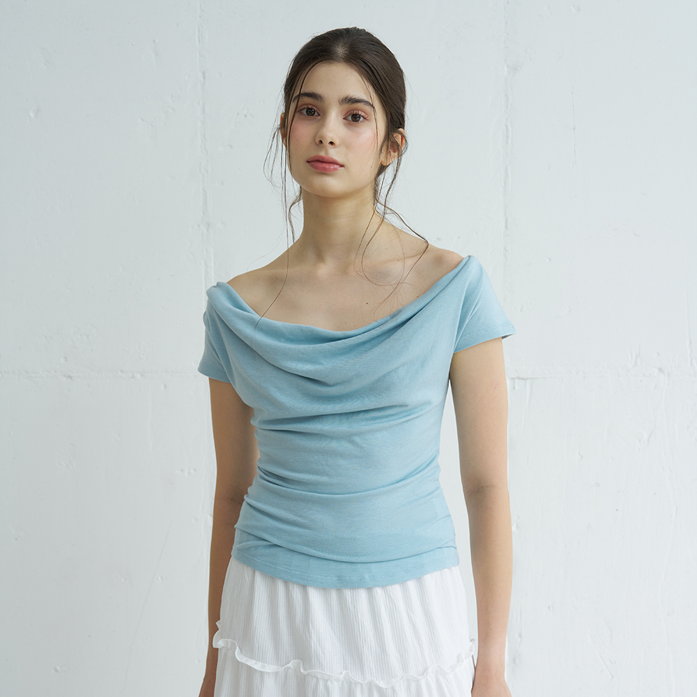 DRAPED HALF SLEEVES T-SHIRT (3COLOR) - 상세 이미지 4