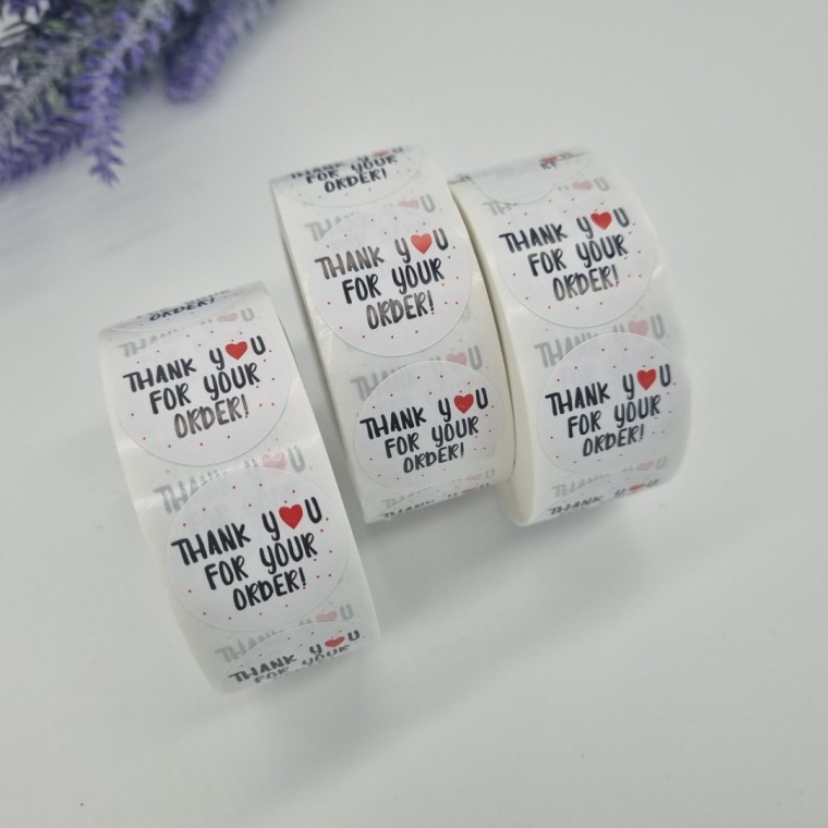 주문 감사 땡큐 스티커 배달 서비스 포장 원형 롤 500매 롤스티커 배달스티커 - 상품 이미지