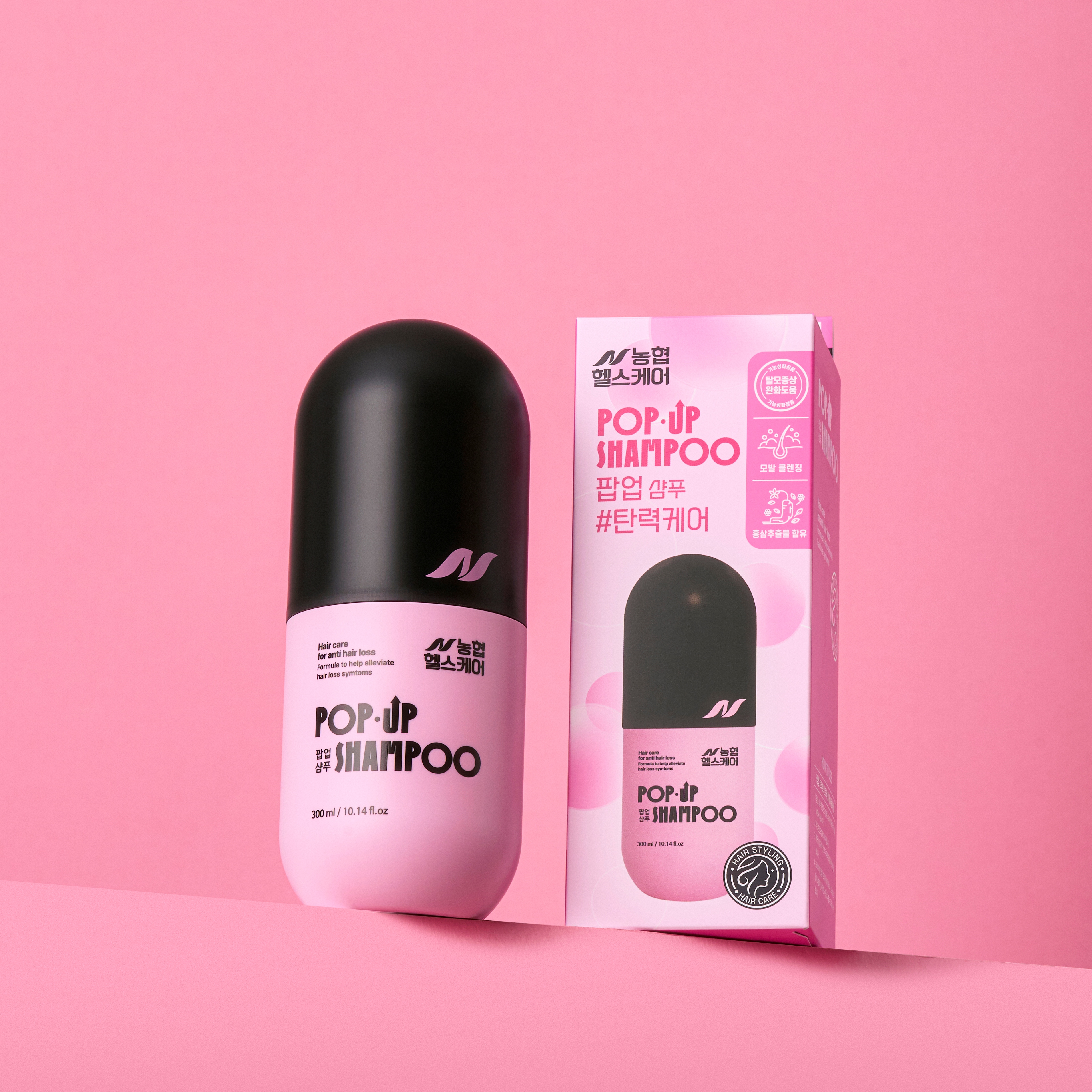 농협헬스케어 팝업샴푸 정수리 앞머리 원형 M자 여성산후탈모 폴리페놀 볼륨 300ml, 1개 - 상세 이미지 2