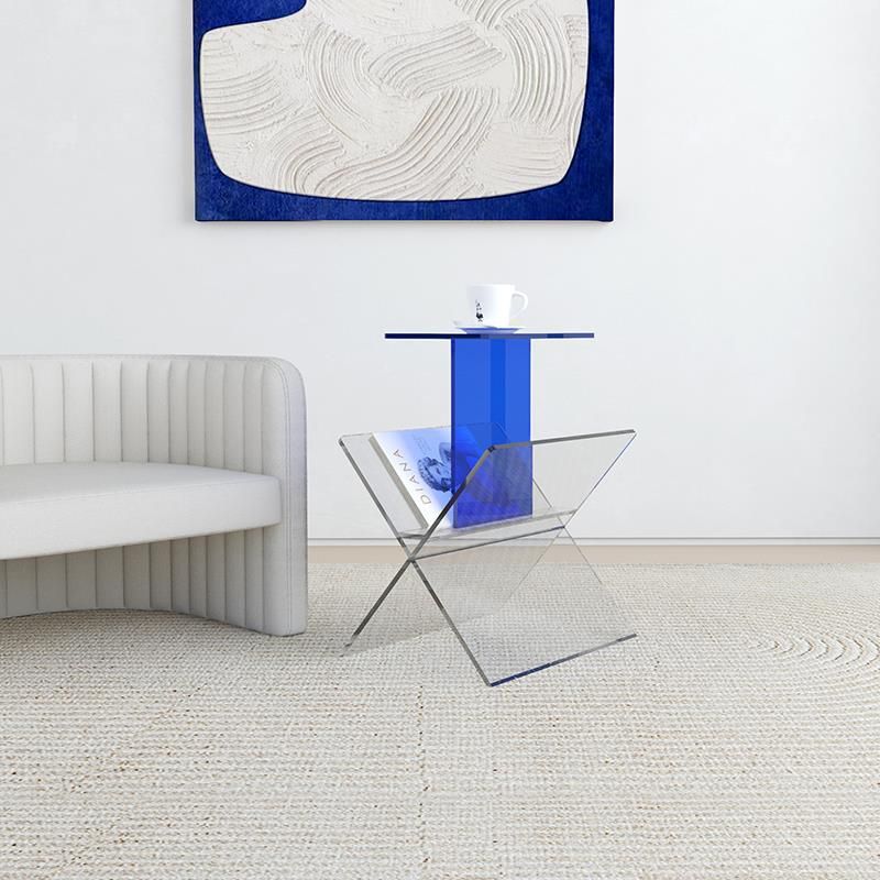 아크릴 사이드테이블 모던 감성 북선반 잡지꽂이 투명 파랑