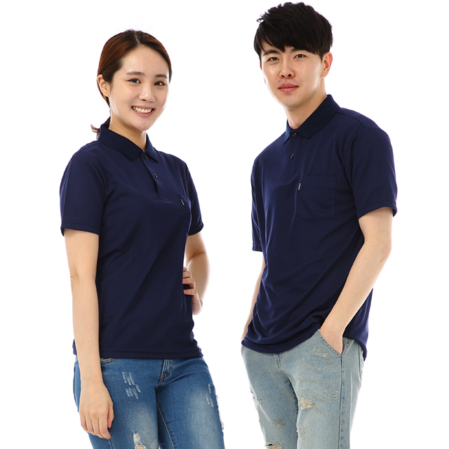 (16color)쿨론곤색기능성카라 반팔티셔츠 식당 가게유니폼티셔츠 단체홀서빙복 - 상품 이미지