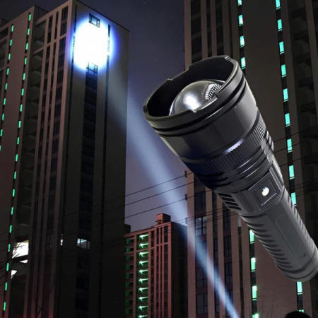 자사 협력업체 고휘도 듀얼 LED 손전등 충전형 순찰 업무 라이트 조명 야간 방위 탐색 비상 야외 안전