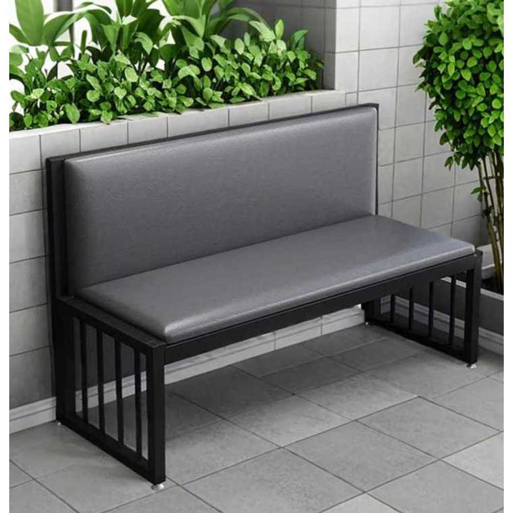 벽의자 카페 레스토랑 붙박이쿠션 등받이 시트 라운지 메탈 그레이 120x42cm - 상품 이미지