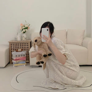 부케 플라워 요루면 반팔 원피스잠옷 여름 빅사이즈 공주 파자마 착용 후기 | 사이즈/핏 총정리 - 상품 이미지 1