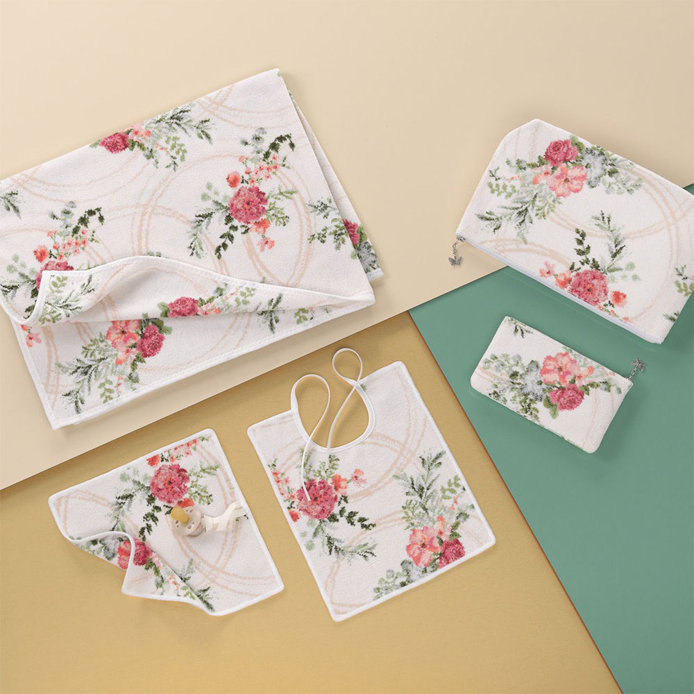 훼이라 스위트플라워즈 영유아 예쁜턱받이 25x30cm 독일직수입 부드럽고 예쁜 프리미엄수건